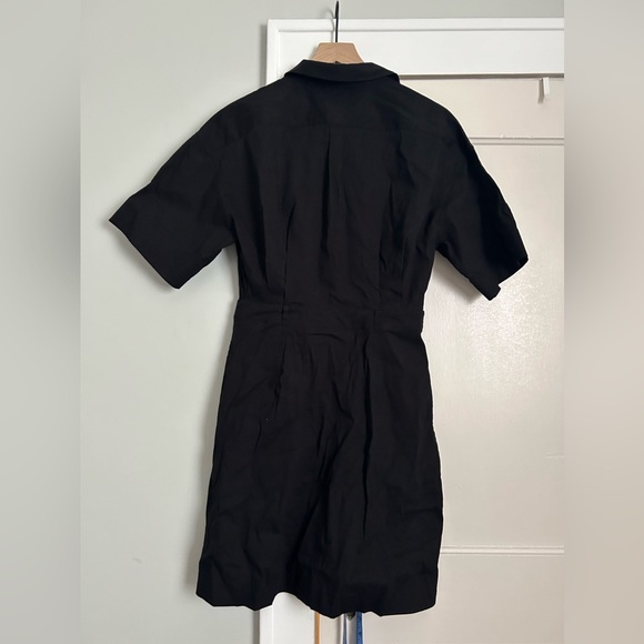 Theory Belted Shirt Dress in Stretch Linen - Picture 4 of 6